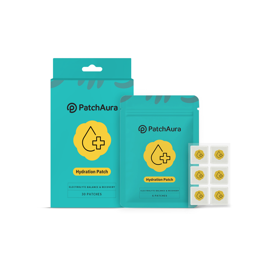 PatchAura Hydration Patch – Electrolyte Balance & Recovery Support, Rehydration & Endurance Boost, Daily Wellness Patches (30 Patches)
