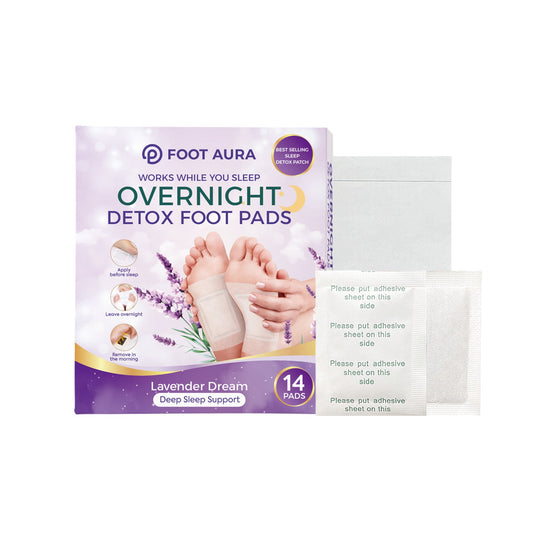 FootAura Overnight Foot Patches – Deep Sleep & Calm Support – Lavender Infused – Relax, Unwind & Wake Refreshed – 30 Count